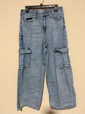 Dkny Light Blue Relaxed Cargo Jeans